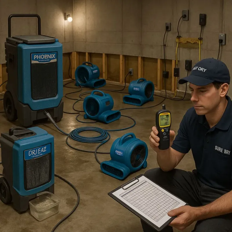 Structural Drying and Dehumidification process in Little Flock, AR